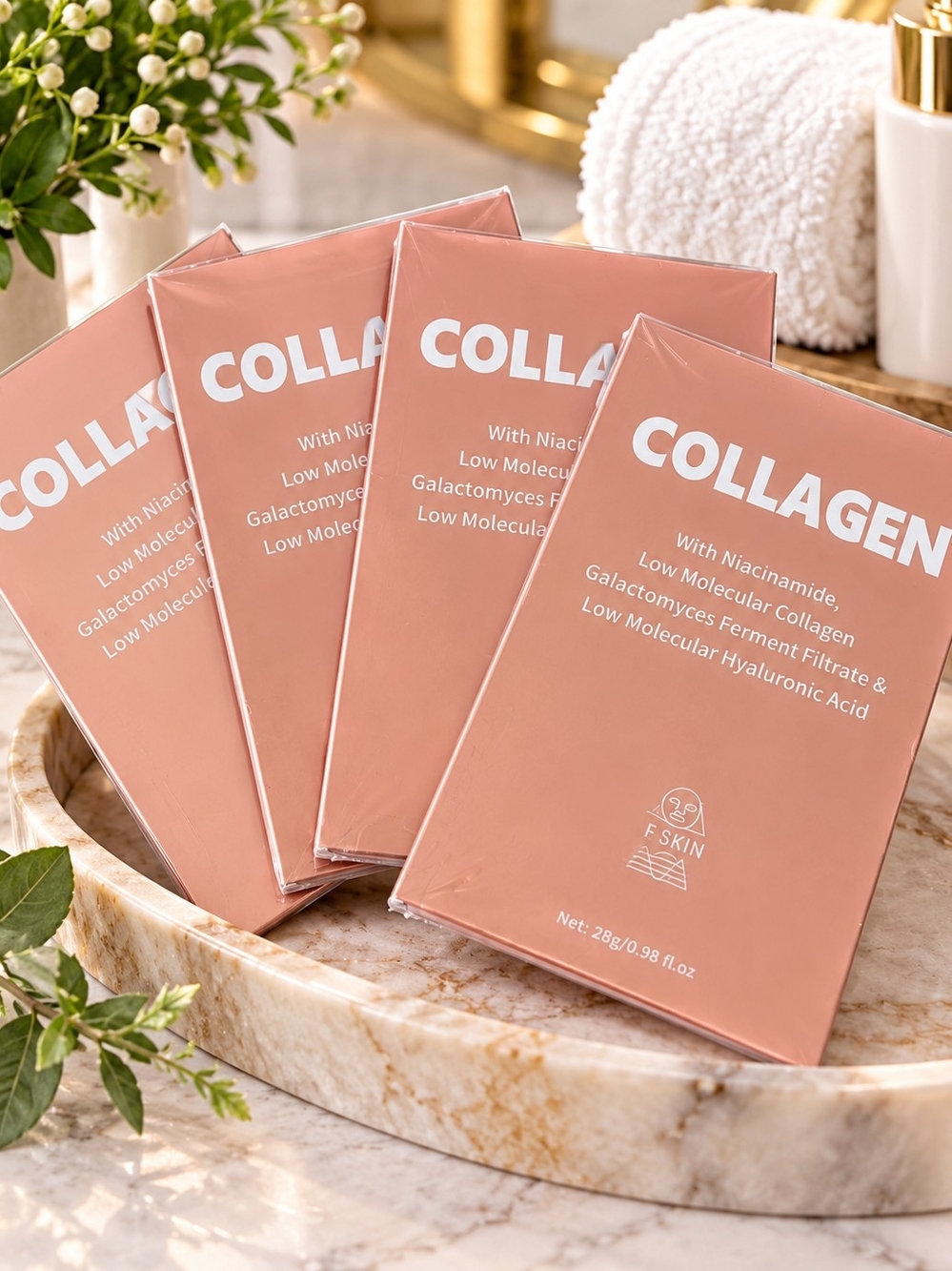Skin Collagen Sheet Masks - Rose Pink Hydration Set